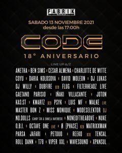 Cartel CODE 18º Aniversario