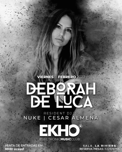 Deborah De Luca visita este 11 de febrero Ekho Club