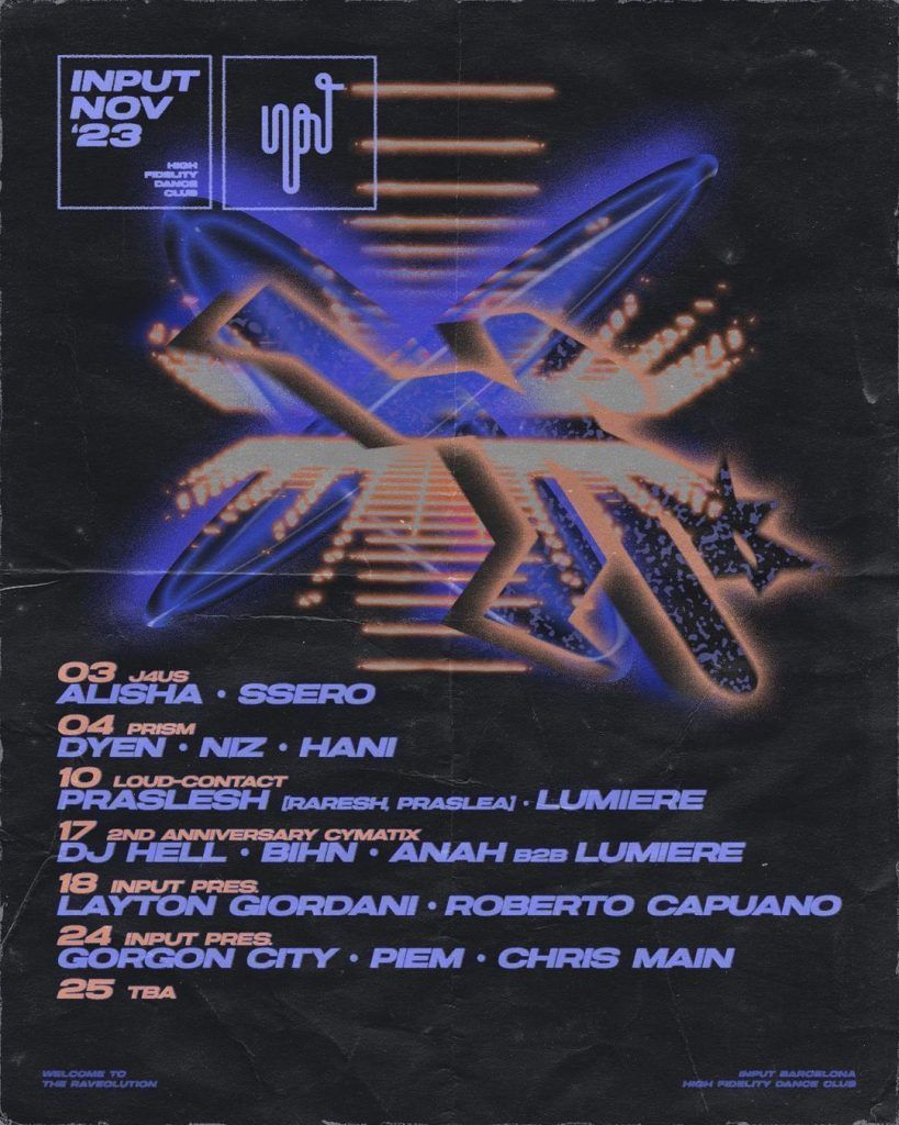 Input Club Barcelona Agenda noviembre