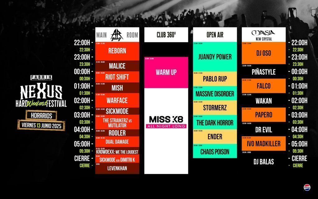 Horarios Viernes Nexus Festival 2025